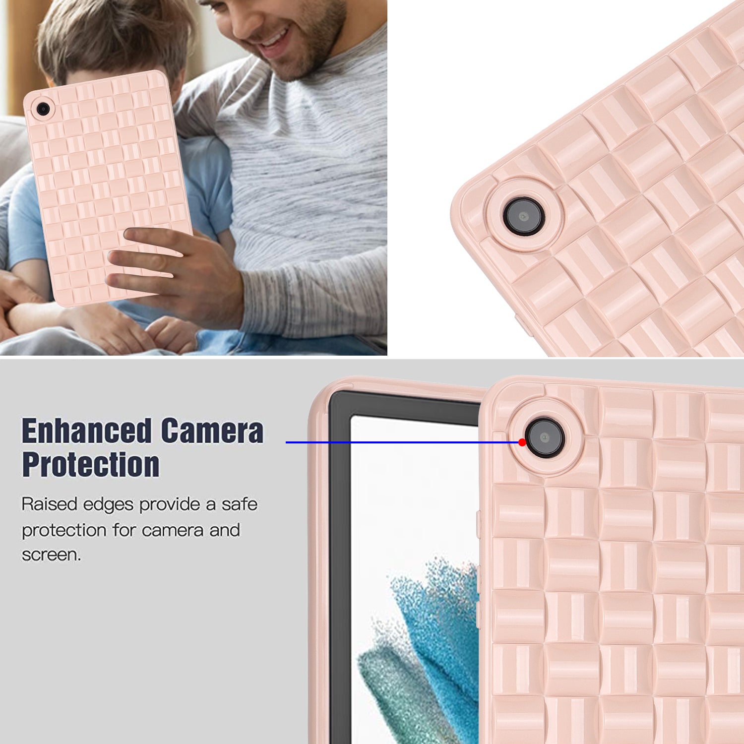 For Samsung Galaxy Tab A8 10.5 (2021) X200 Tab A8 10.5 (2022) TPU Flexible Back Cover Woven Texture Protective Tablet Case For Samsung Galaxy Tab A8 10.5 (2021) X200 Tab A8 10.5 (2022) TPU Flexible Back Cover Woven Texture Protective Tablet Case
